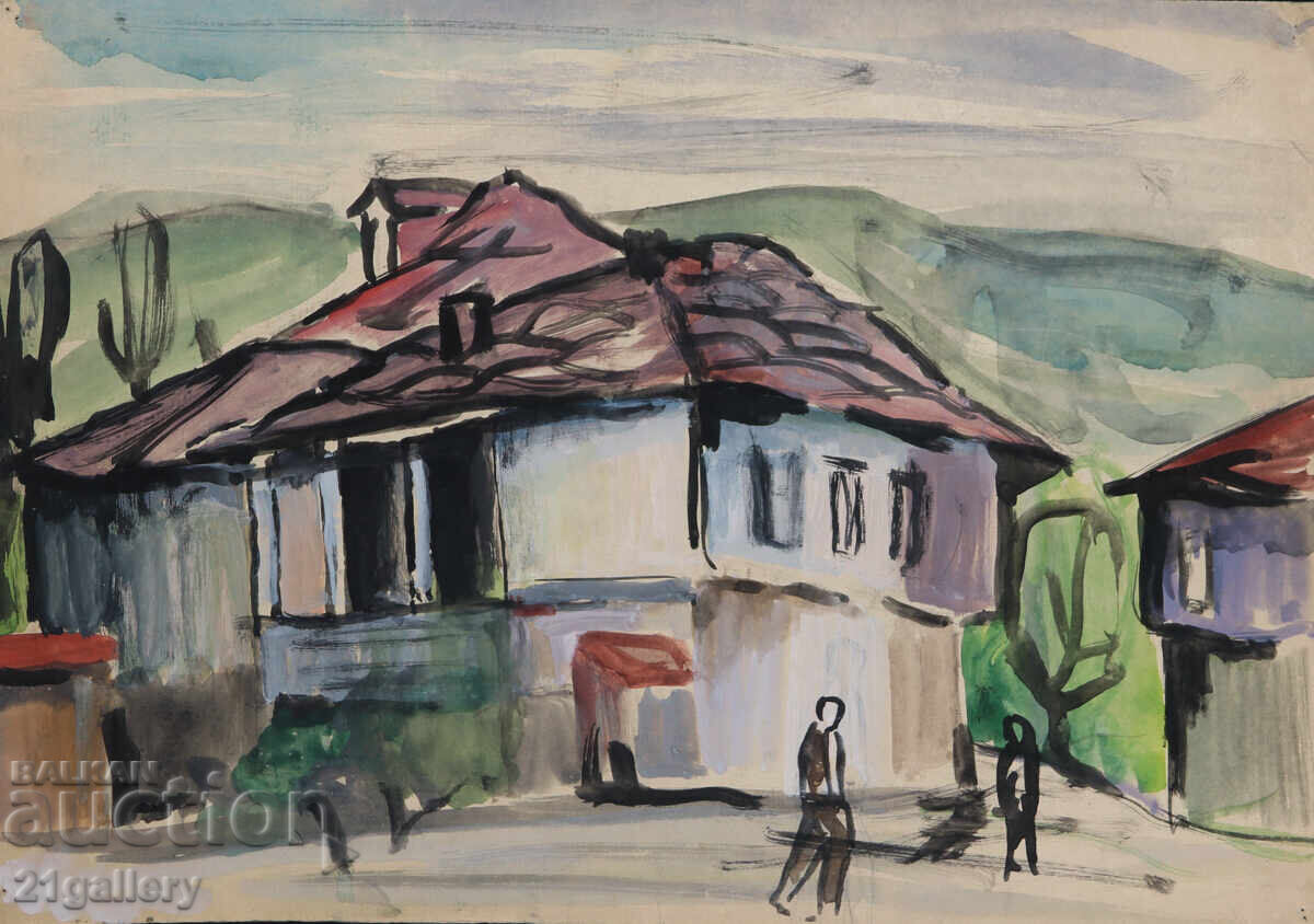 Ζαχάρι Σάβος (1944 - 2025) Τοπίο ακουαρέλα