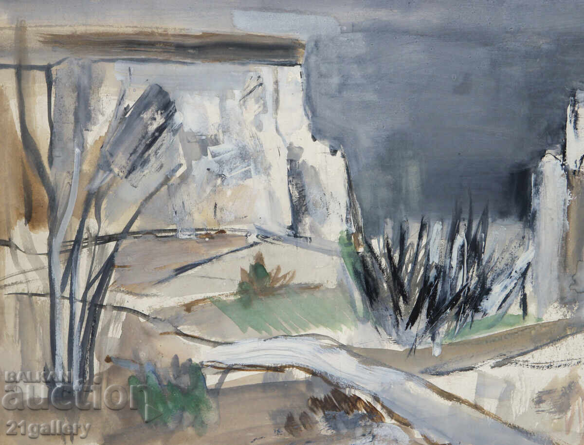 Tablou tempera peisaj abstract - 5