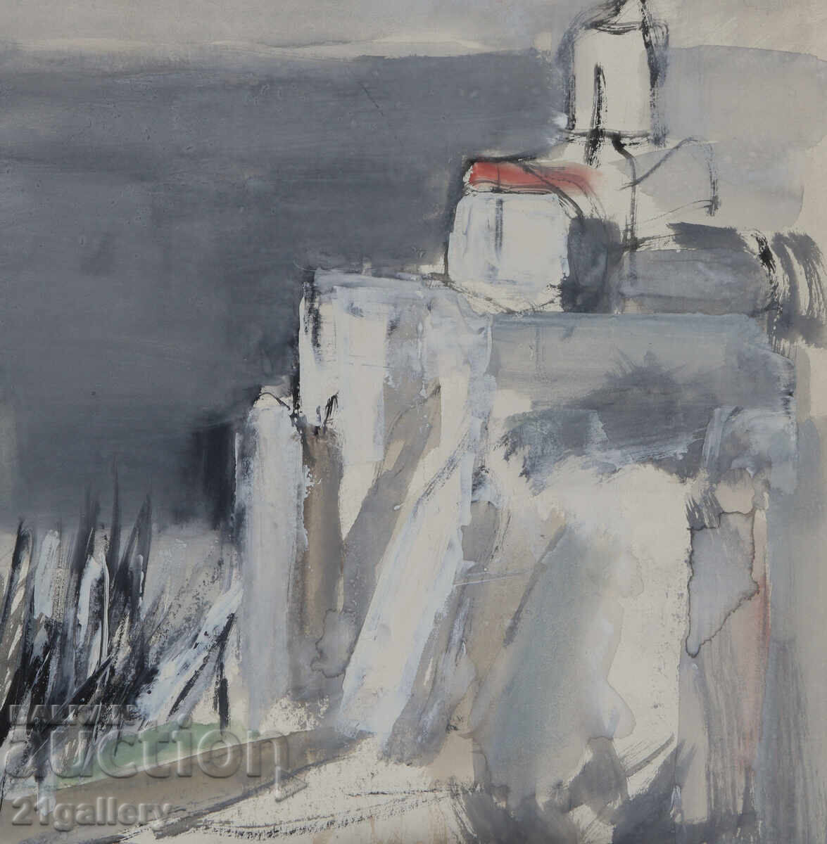 Tablou tempera peisaj abstract - 6