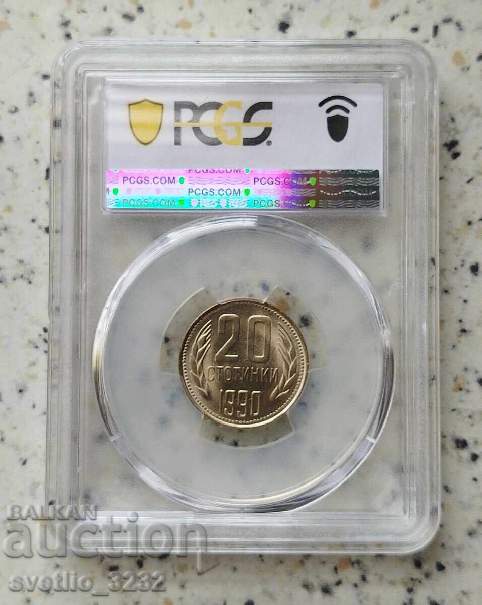 20 Cents 1990 MS 65 PCGS with price 74.00 BGN | € 37.84