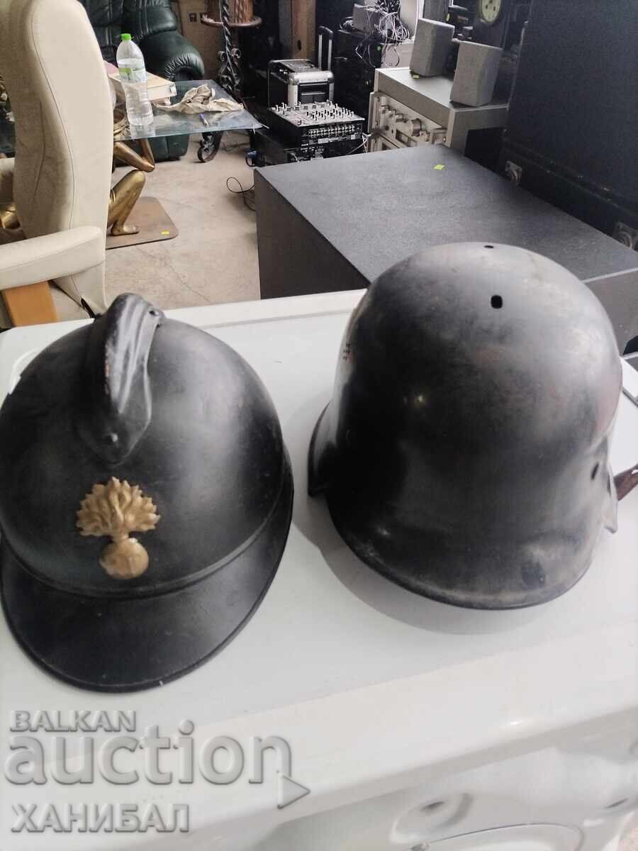 ONE GERMAN HELMET FROM W.S.V. AND ONE ADRIAN ONE GERMAN HELMET FROM W.S.V. AND ONE ADRIAN