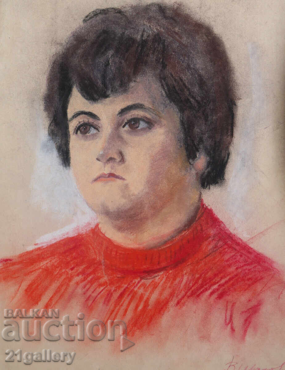 V. Ivanov 1978 Female Portrait Pastel
