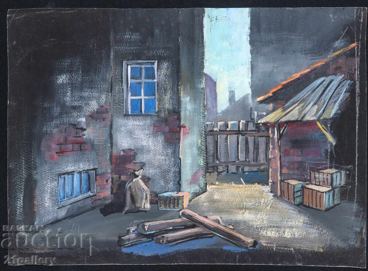 Old tempera painting, cityscape with price 300.00 BGN | € 153.39