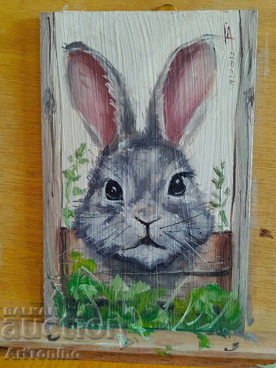 Δημοπρασία Ελαιογραφία - Κουνέλι - Αντώνης Ιορδάνωφ