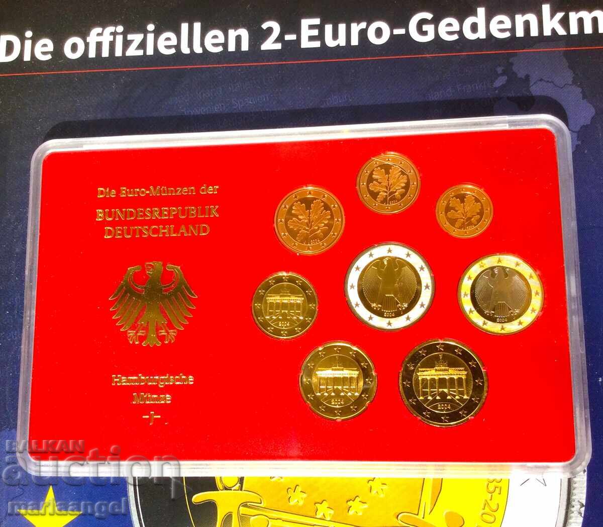 Set Germany 2004 UNC PROOF from 1 Euro Cent to 2 EURO in a box - 7 Set Germany 2004 UNC PROOF from 1 Euro Cent to 2 EURO in a box - 7