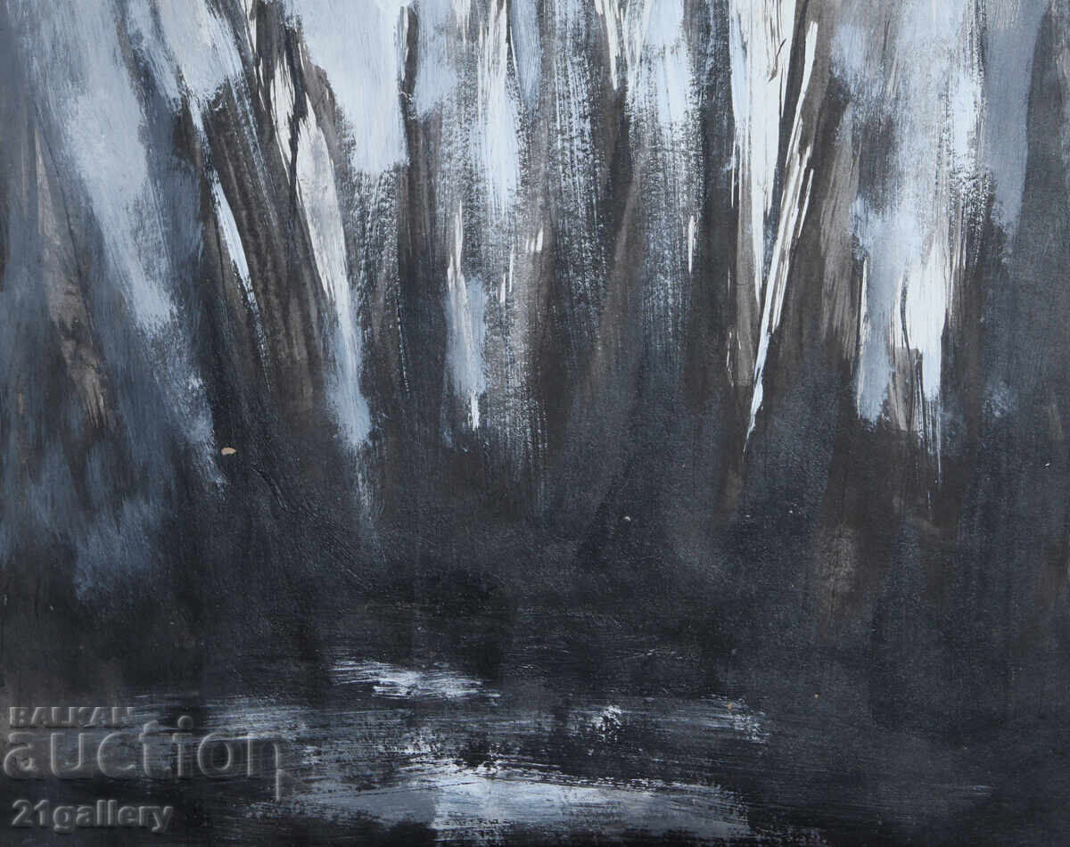 Livrarea Tablou cu vopsele tempera, compoziție abstractă