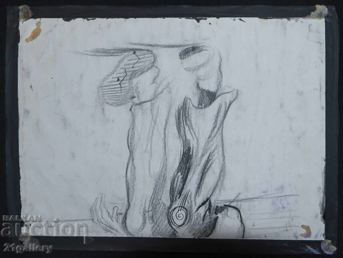 Tablou cu vopsele tempera, compoziție abstractă - 6