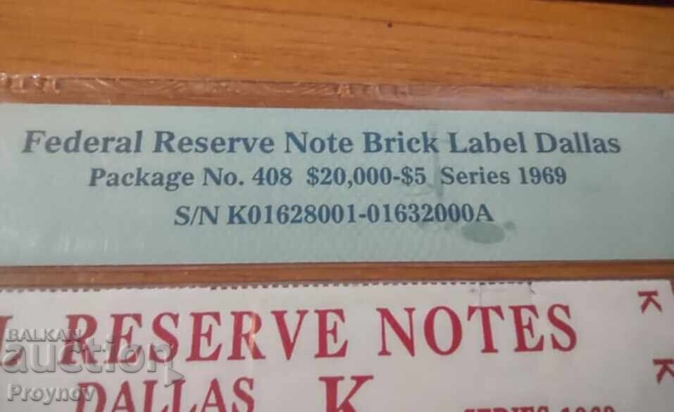 Banderolă de la Rezervele Federale din 1969 cu preț 250.00 BGN | € 127.82