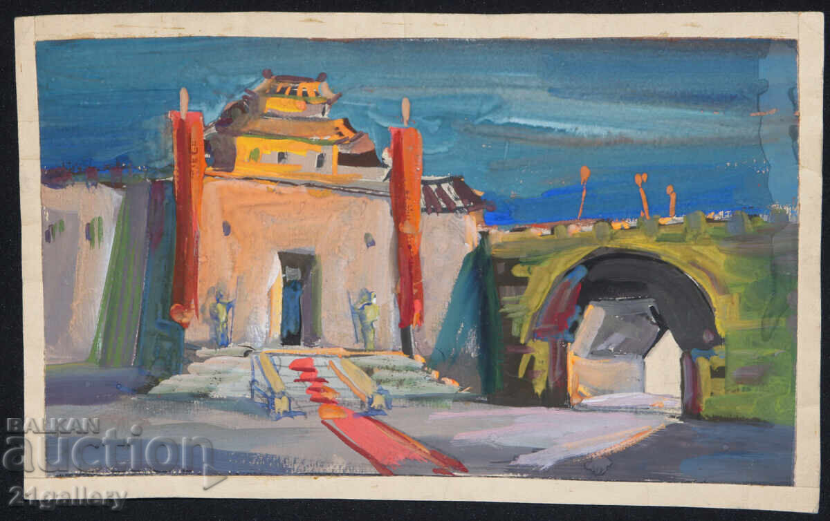 Old painting, tempera paints, landscape with price 300.00 BGN | € 153.39