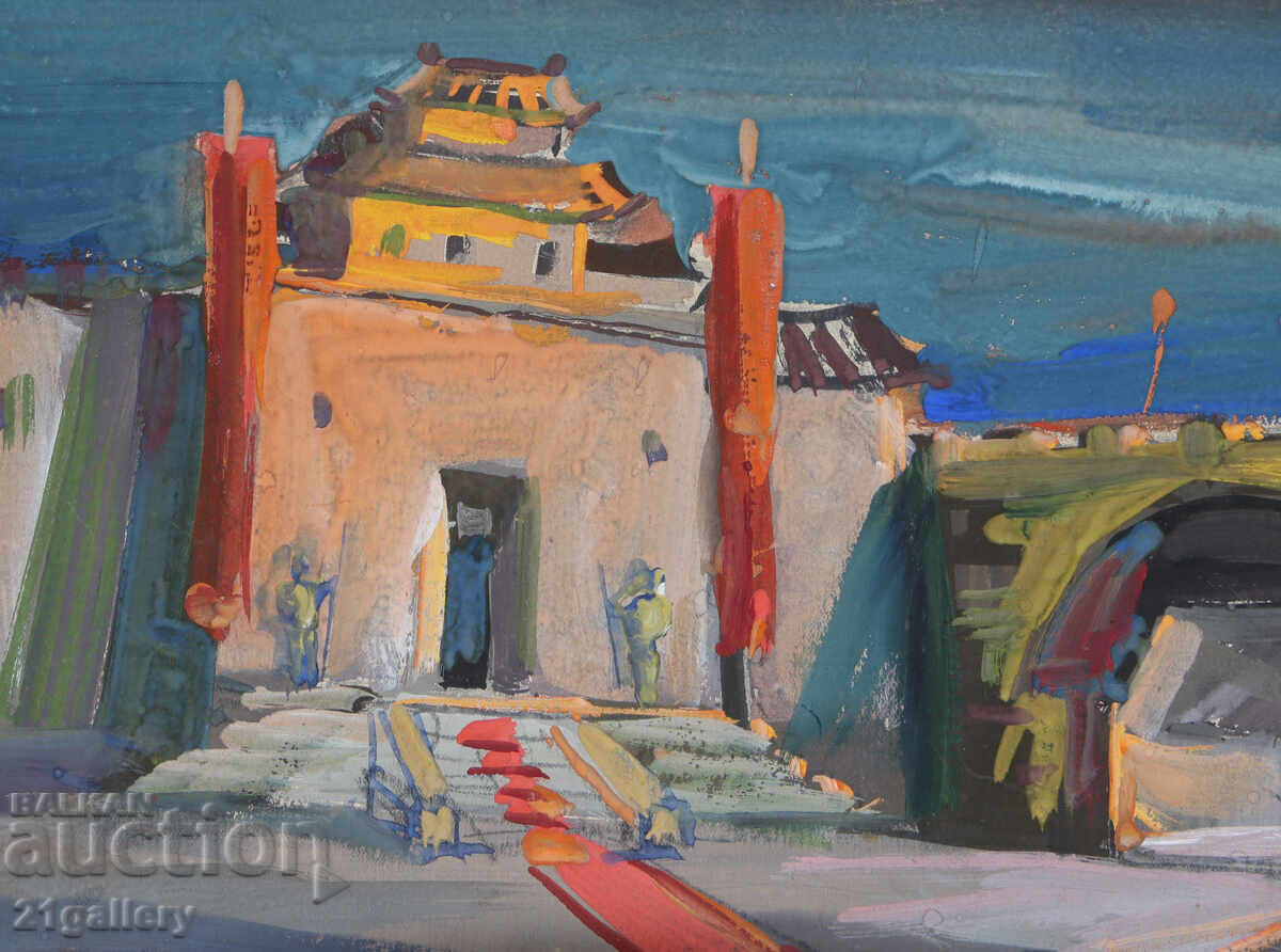 Delivery of Old painting, tempera paints, landscape