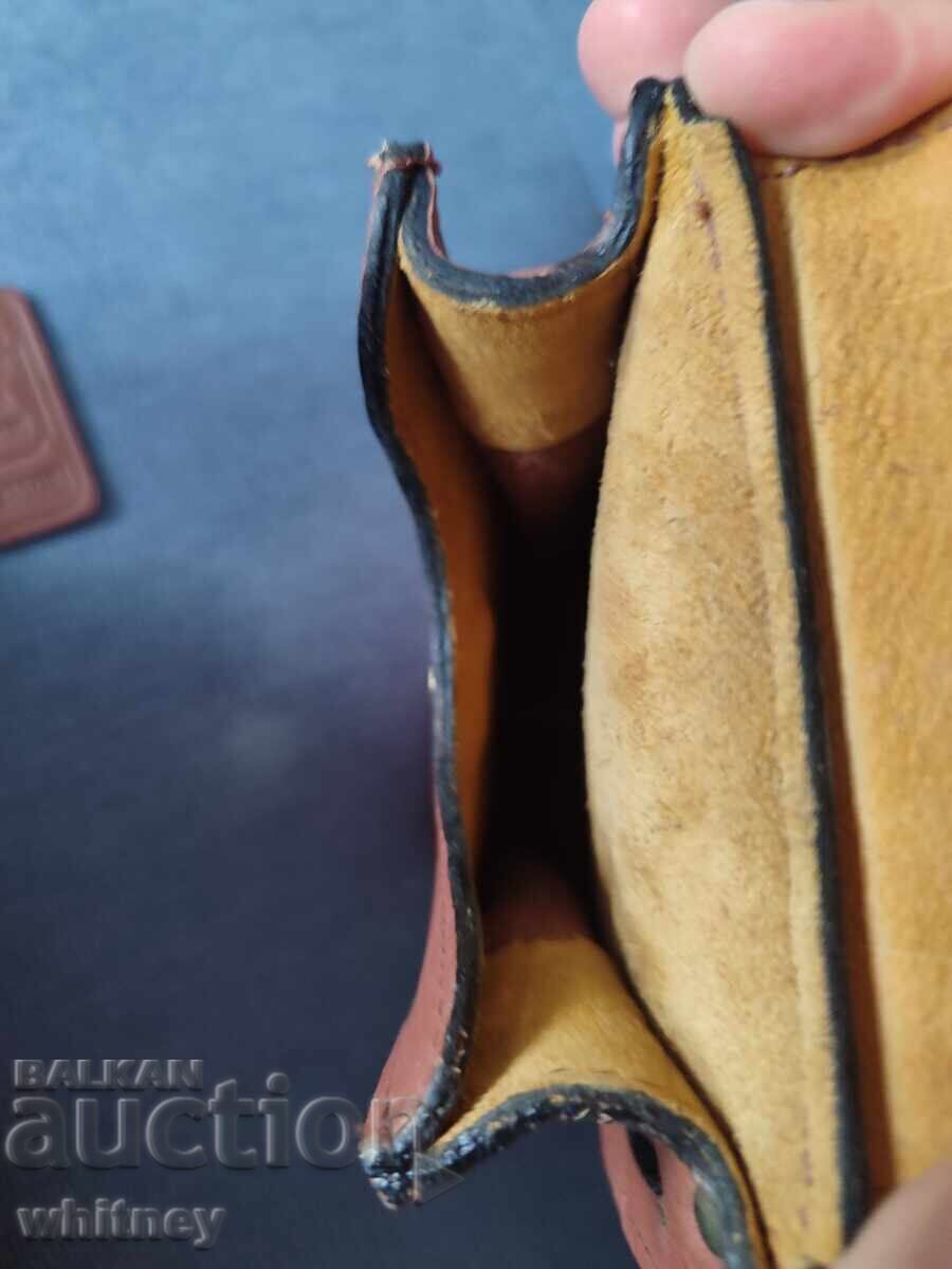 Италиански стар кожен калъф за колан - 6