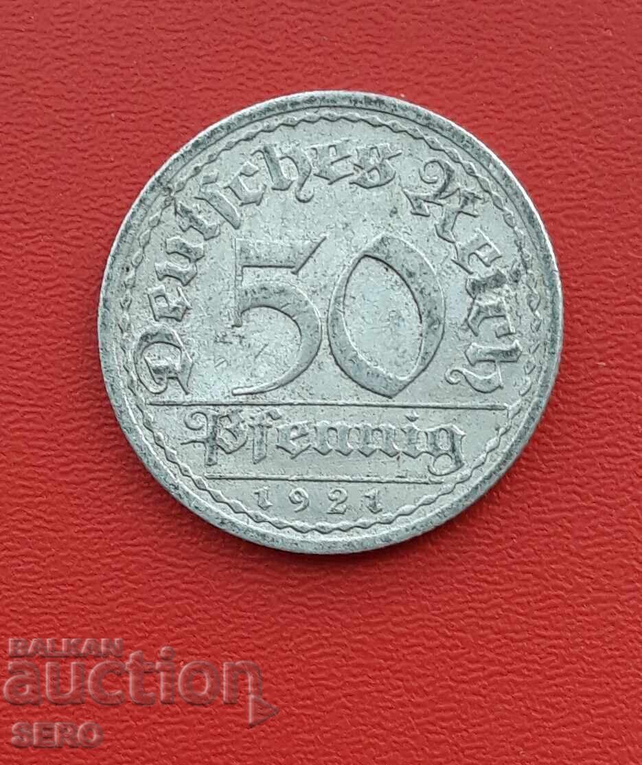 Germany-50 Pfennig 1921 A-Berlin Germany-50 Pfennig 1921 A-Berlin