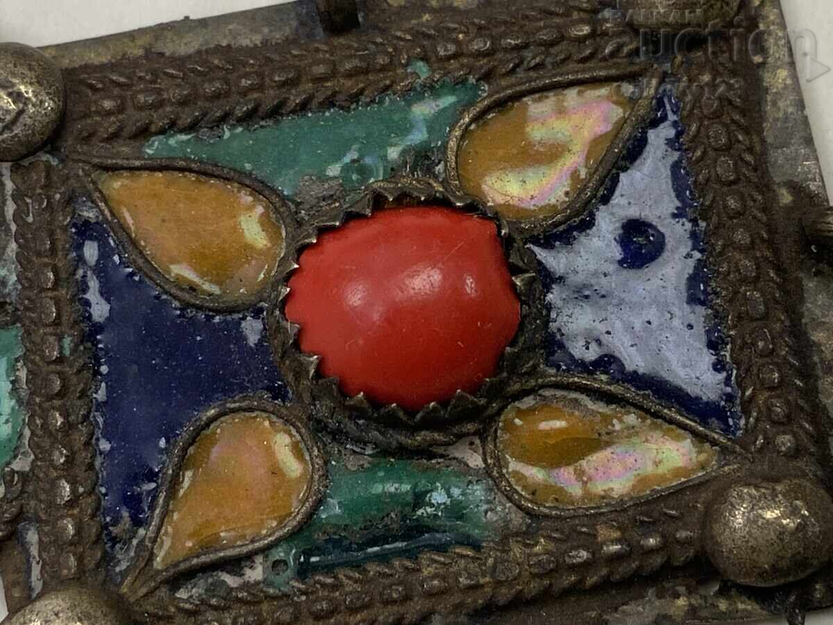 Antique Jewelry Metal Enamel Coral - 6 Antique Jewelry Metal Enamel Coral - 6