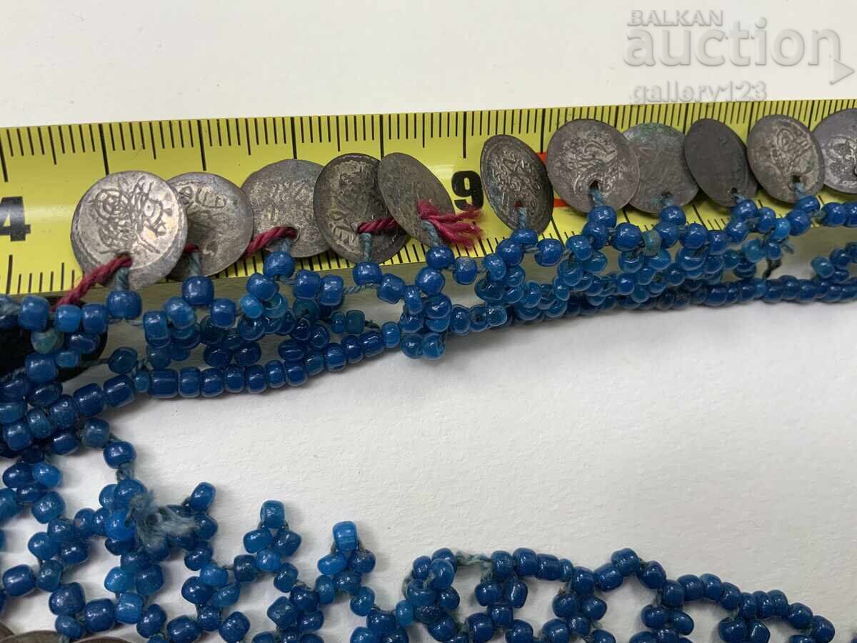 Revival-era jewelry necklace with akche coins and beads - 6
