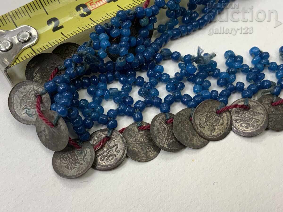 Revival-era jewelry necklace with akche coins and beads - 7