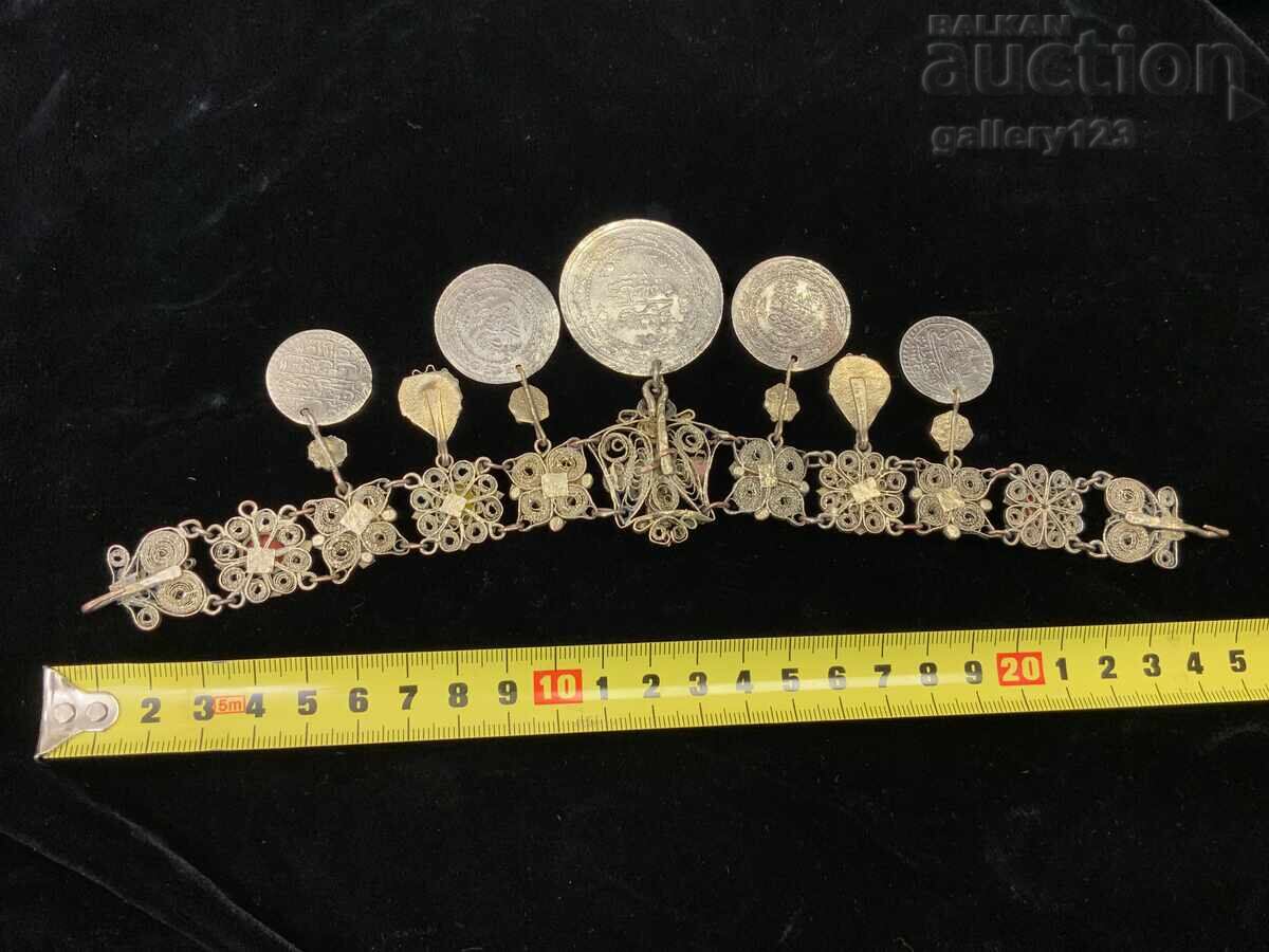 Bijuterie renascentistă filigran argint turcească monede colorate - 6 Bijuterie renascentistă filigran argint turcească monede colorate - 6