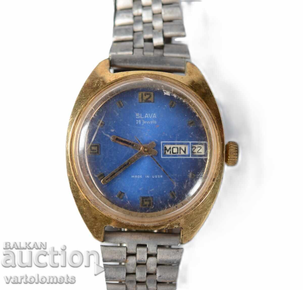 GLORY USSR Men's Watch Gold Plated 10 Mk - Works GLORY USSR Men's Watch Gold Plated 10 Mk - Works