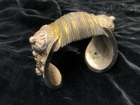 Revival bracelet, slingshot, silver, cut, gilded