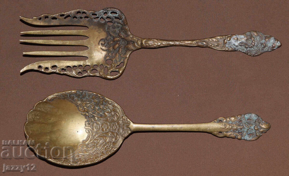 Old bronze serving utensils