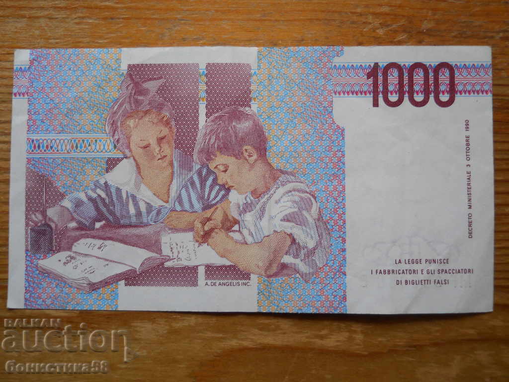 1000 lire 1990 - Italia ( EF ) cu preț 3.00 BGN | € 1.53