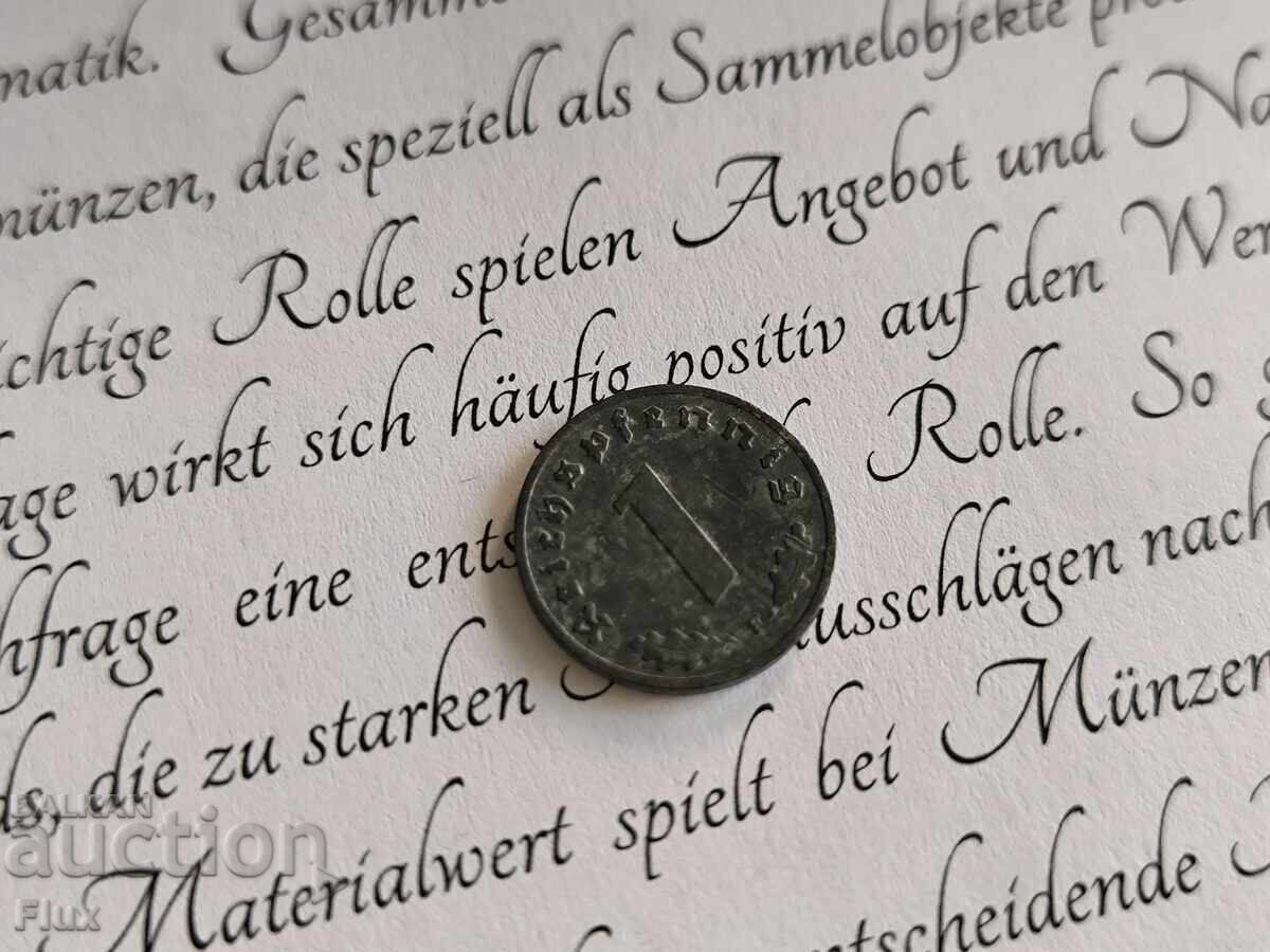 Monedă - Al Treilea Reich - Germania - 1 Pfennig | 1944; seria F Monedă - Al Treilea Reich - Germania - 1 Pfennig | 1944; seria F