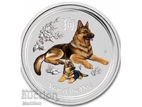 1 oz, Έγχρωμο Lunar, Έτος του Σκύλου - 2018