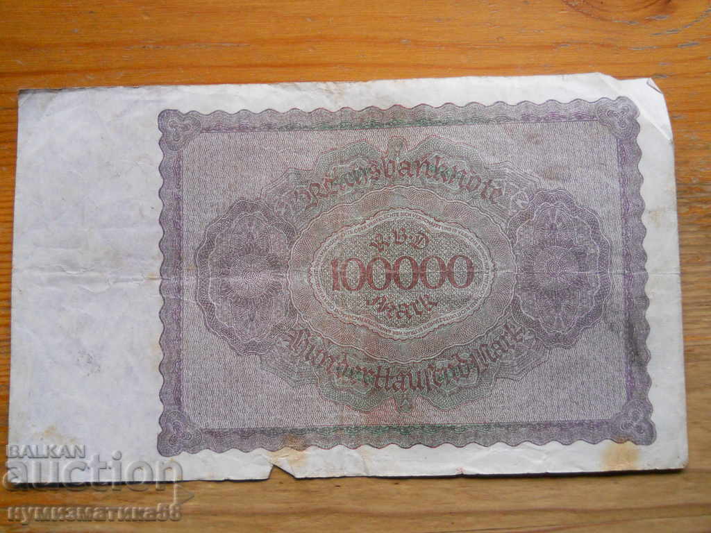 100000 марки 1923 г. - Германия ( VG ) с цена € 2.20 | 4.30 лв.