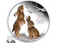 1 oz, Lunar colorat, Anul Iepurelui - 2023