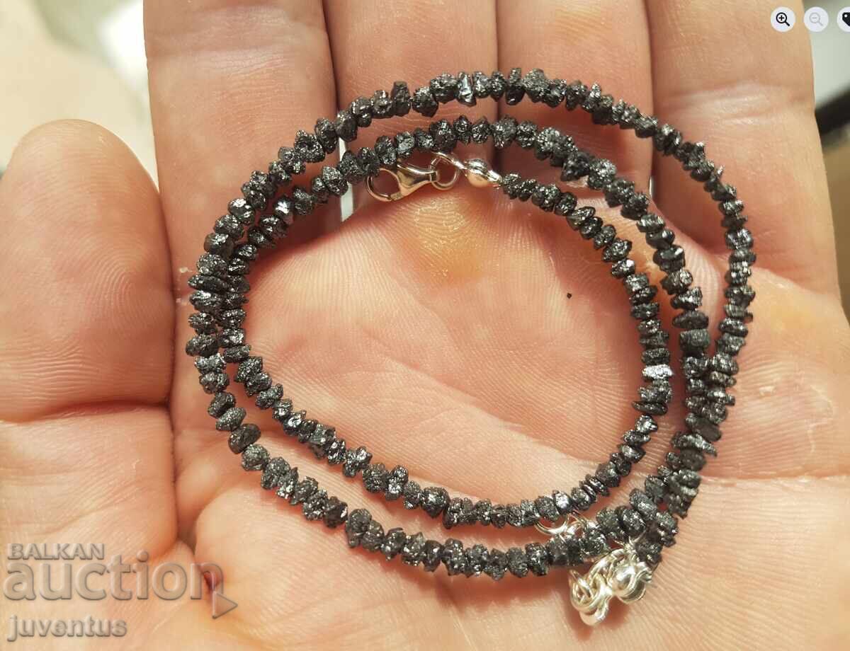 NECKLACE OF NATURAL BLACK DIAMONDS (AFRICA) 27 ct with price 149.00 BGN | € 76.18 NECKLACE OF NATURAL BLACK DIAMONDS (AFRICA) 27 ct with price 149.00 BGN | € 76.18