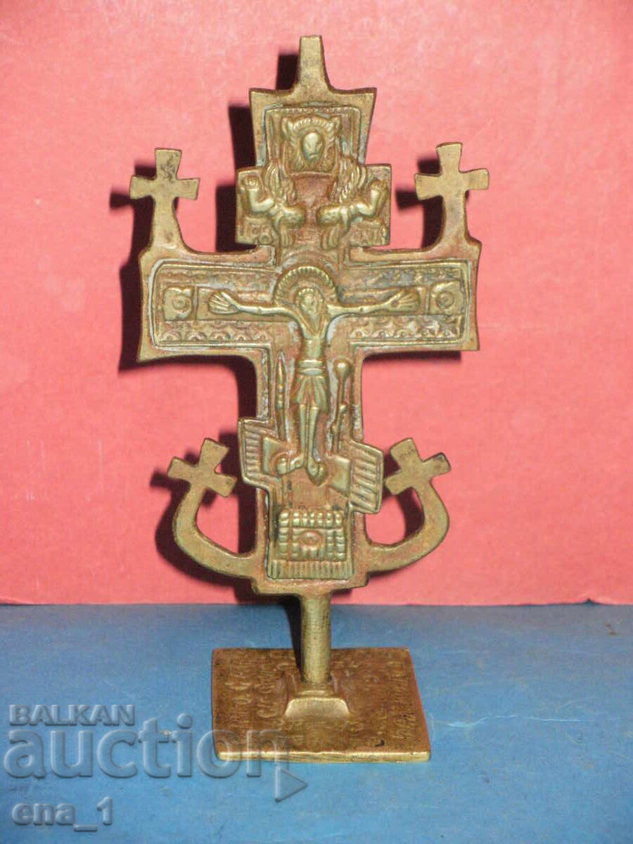 Revival bronze cross, ritual seal, prosphora for bread - 6