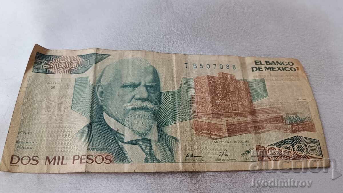 Mexico 2000 Pesos 1986 Mexico 2000 Pesos 1986