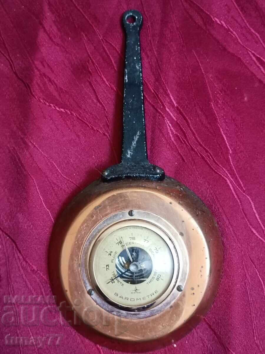 Vintage barometer copper tray antique - 5 Vintage barometer copper tray antique - 5