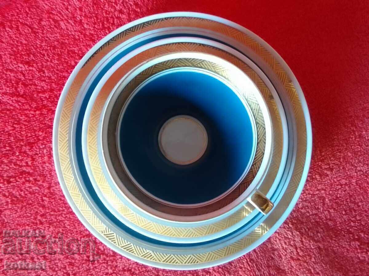 Set vechi format din cană, 2 farfurii, aurire Germania RDG GDR - 7 Set vechi format din cană, 2 farfurii, aurire Germania RDG GDR - 7