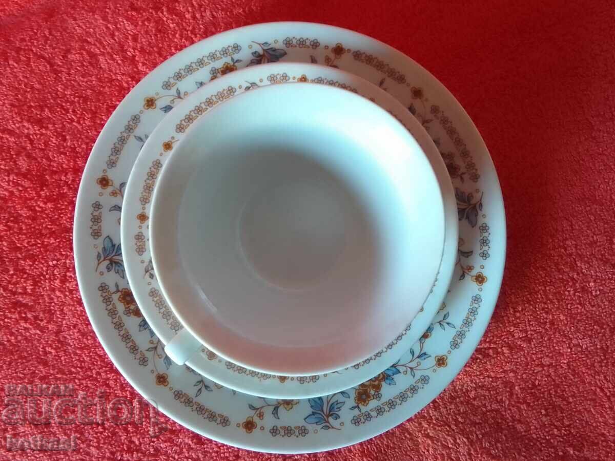 Παλιό σετ τριών τεμαχίων JLMENAU - φλιτζάνι, 2 πιάτα Germany ΓΔΔ GDR - 6 Παλιό σετ τριών τεμαχίων JLMENAU - φλιτζάνι, 2 πιάτα Germany ΓΔΔ GDR - 6