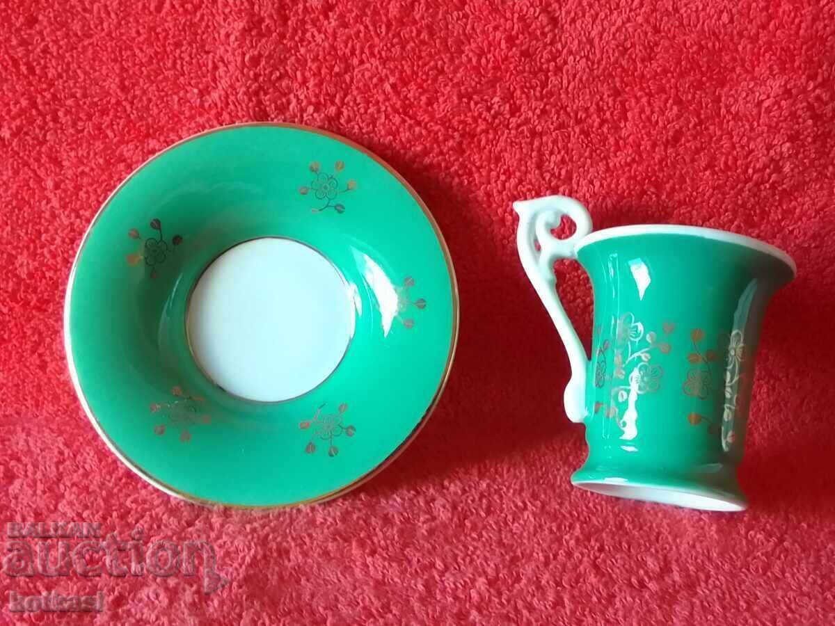 Auction  Star Double Porcelain Set Moka - Cup, Saucer Germany GDR
