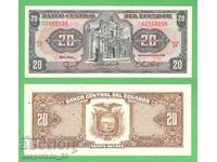 (¯`'•.¸ ECUADOR 20 sucre 1988 UNC ¸.•'´¯)
