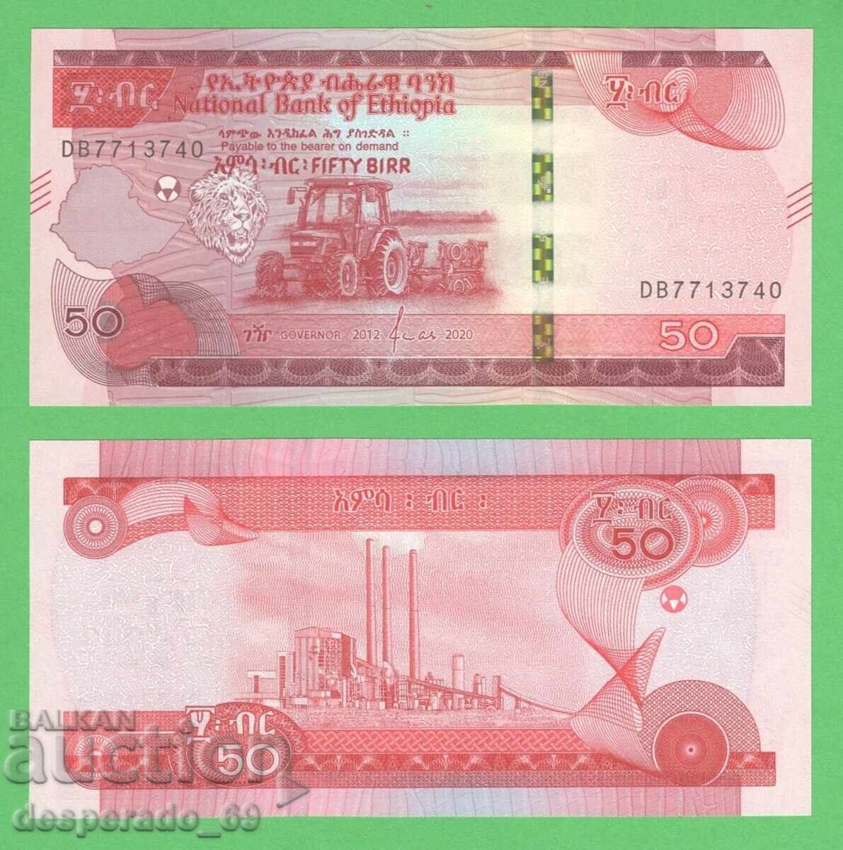 (¯`'•.¸ ETIOPIA 50 birr 2020 UNC ¸.•'´¯)