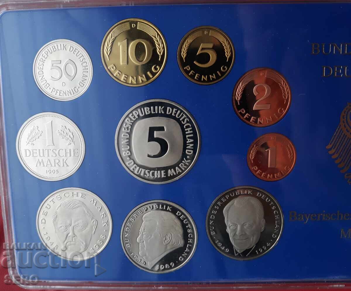 Germany SET 1995 D-Munich-10 coins/1x5 marks, 3x2 marks with price 27.01 BGN | € 13.81 Germany SET 1995 D-Munich-10 coins/1x5 marks, 3x2 marks with price 27.01 BGN | € 13.81
