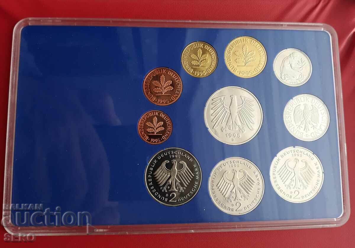 Auction Germany SET 1995 D-Munich-10 coins/1x5 marks, 3x2 marks Auction Germany SET 1995 D-Munich-10 coins/1x5 marks, 3x2 marks