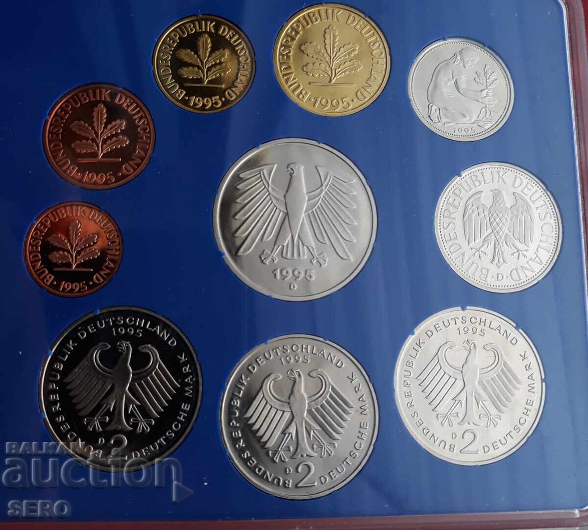 Delivery of Germany SET 1995 D-Munich-10 coins/1x5 marks, 3x2 marks Delivery of Germany SET 1995 D-Munich-10 coins/1x5 marks, 3x2 marks