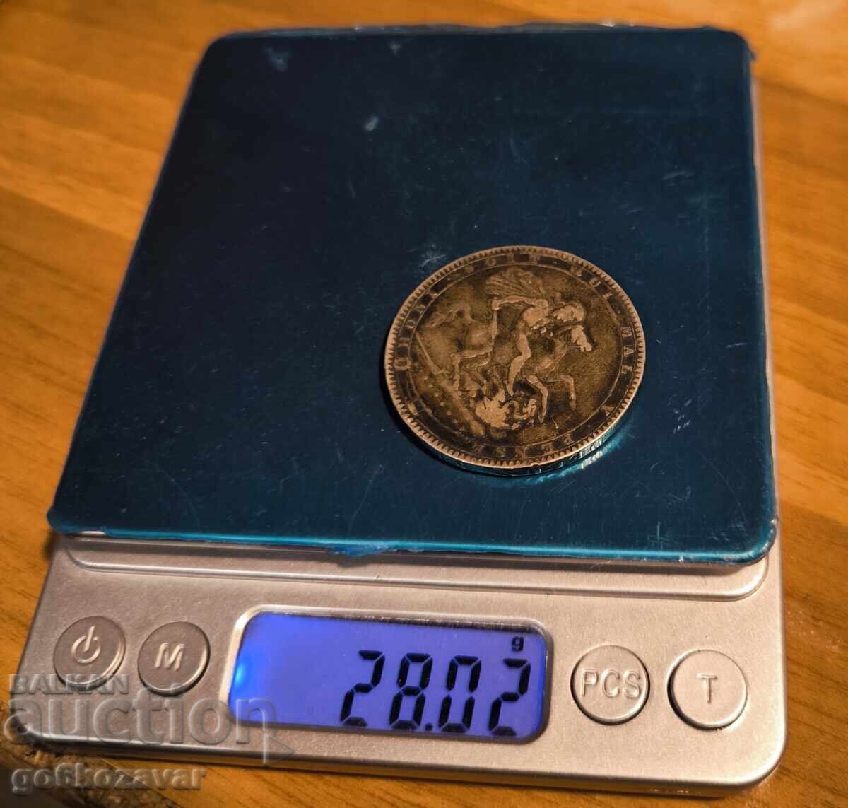 Auction UK Crown ! 1819 Silver ! Rare ! Auction UK Crown ! 1819 Silver ! Rare !