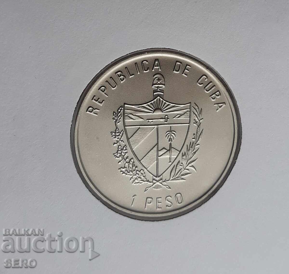 Auction Cuba 1 peso 1996 - colored and postage stamp in a beautiful envelope Auction Cuba 1 peso 1996 - colored and postage stamp in a beautiful envelope