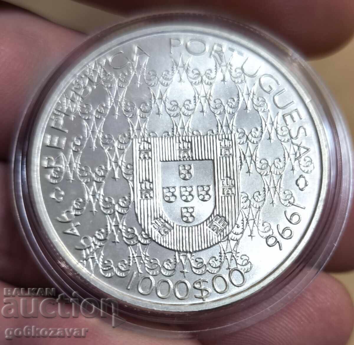 Portugal 1000 Escudos 1996 Silver UNC with price 59.00 BGN | € 30.17
