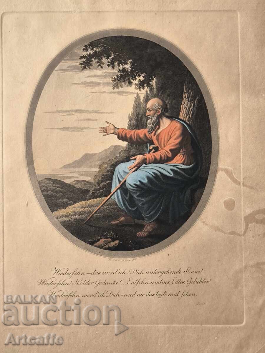 Χαλκογραφία του Γιόχαν Χάινριχ Λιπς με τιμή 120.00 BGN | € 61.36