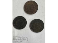 Argentina 3 coins un centavo 1889, 1892 and 1893