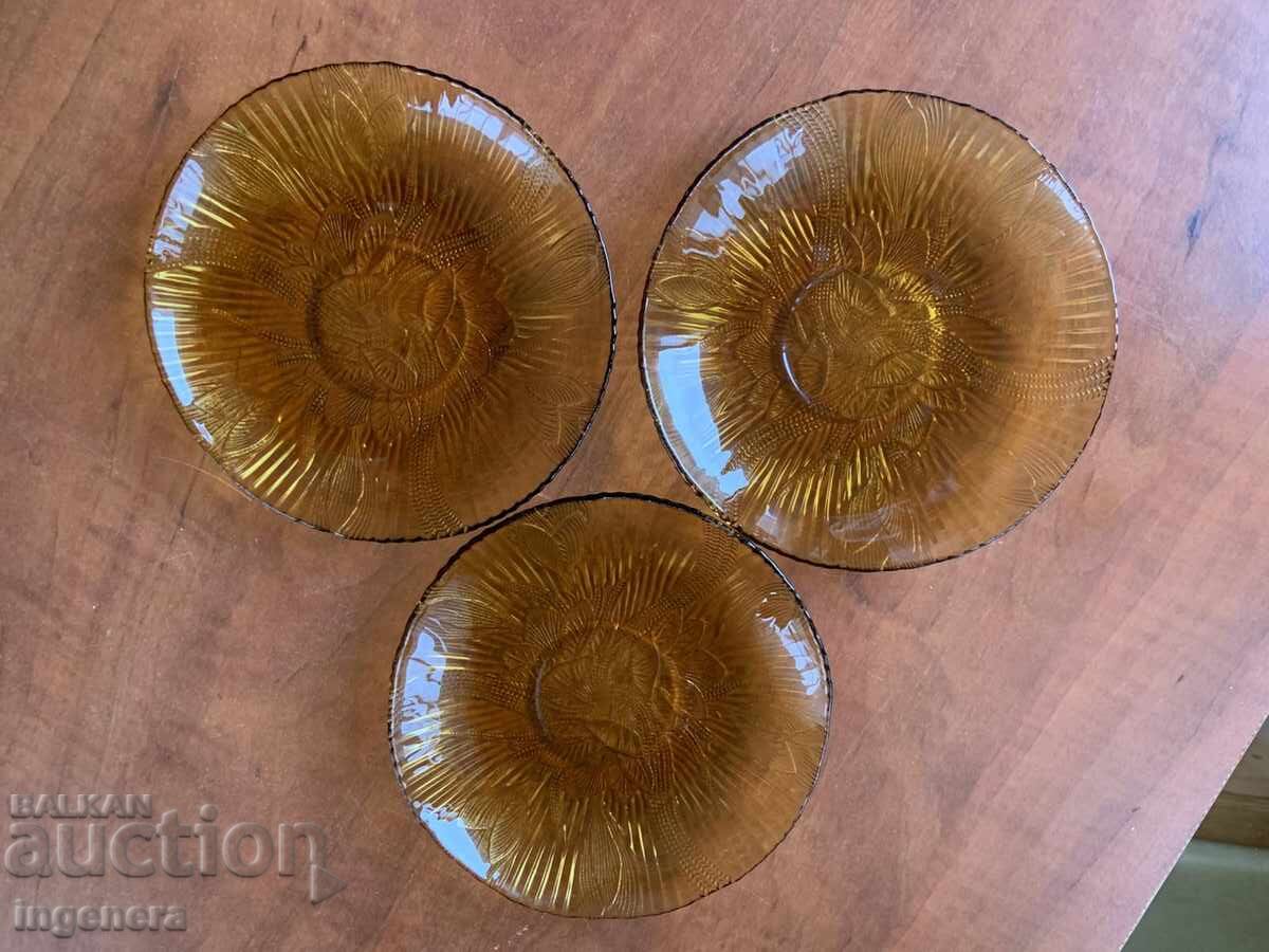 FARFURIE STICLĂ ORNAMENTE RELIEF COLECȚIE COLORATĂ - 3 BUC