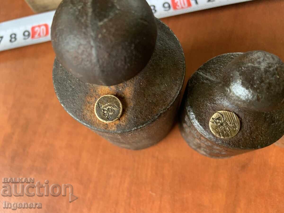 Măsură greutate topuz cântar 1000,500,200 și 2X 100 GR. ÎN CUIB - 5