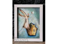 Night Angel, pastel painting, original