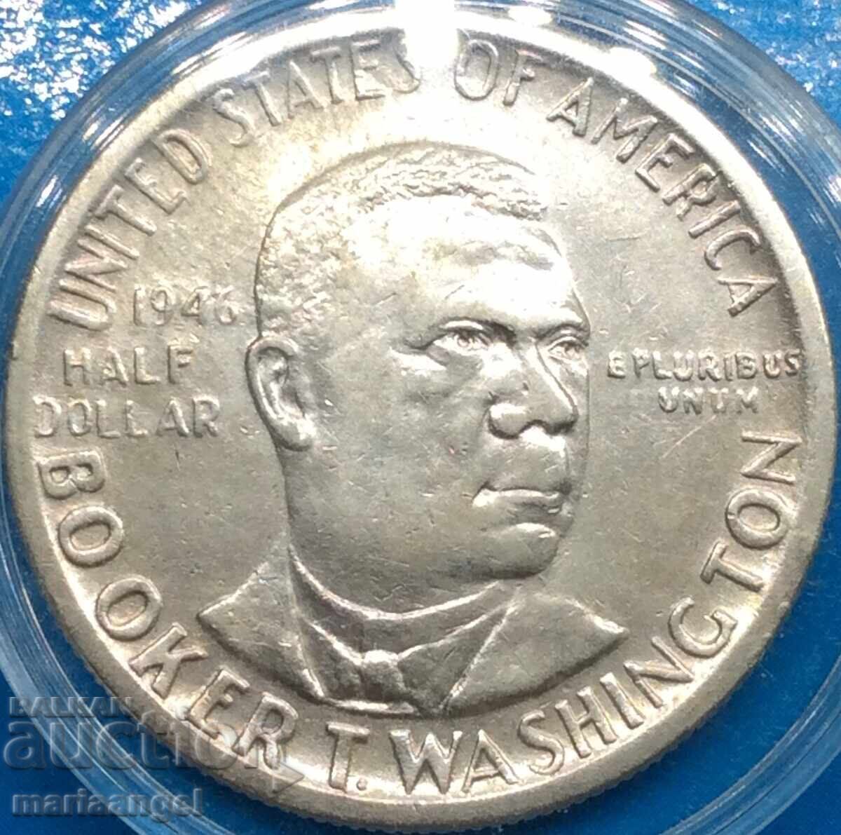 Δημοπρασία 1/2 δολάριο 1946 ΗΠΑ Μπούκερ Τ. Ουάσιγκτον σερτιφ. κάψουλα Δημοπρασία 1/2 δολάριο 1946 ΗΠΑ Μπούκερ Τ. Ουάσιγκτον σερτιφ. κάψουλα