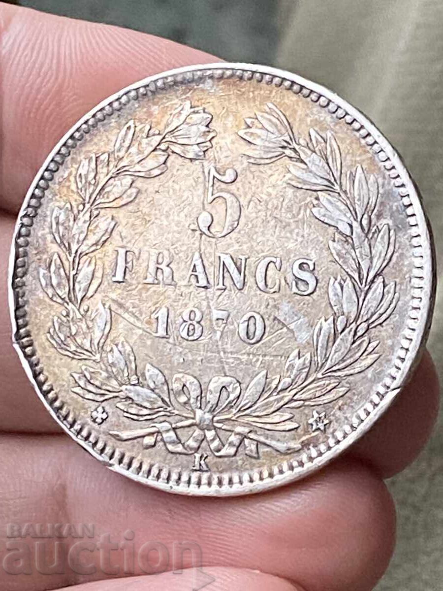 France 5 Francs 1870 Ceres Silver with price 67.00 BGN | € 34.26 France 5 Francs 1870 Ceres Silver with price 67.00 BGN | € 34.26